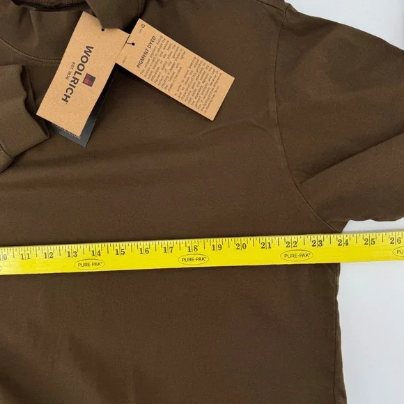 Woolrich First Fork Mock Neck Large Wood Brown Long Sleeve Cotton Shirt 8089 - Picture 4 of 6